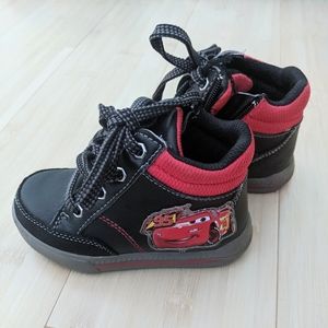 Disney Pixar Cars Lightning McQueen Toddler Boy Lace Up High Top Shoes US 7